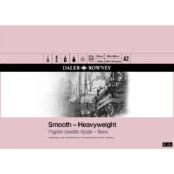 Daler-Rowney Heavyweight Cartridge Pad - 220gsm 8 Daler-Rowney Heavyweight Cartridge Pad - 220gsm -Painting Supplies Smooth Heavyweight A2