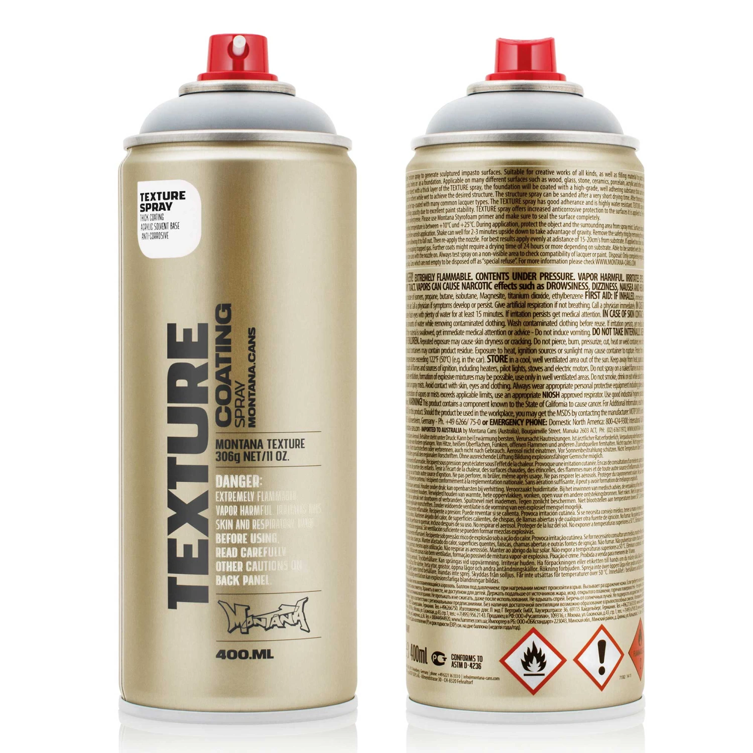 Montana Texture Coating Spray - Grey - 400ml 3 Montana Texture Coating Spray - Grey - 400ml