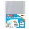 TIGER Plastic Transparent Pockets/Sleeves (A4 - Bag Of 100 - 45 Microns) -Painting Supplies Tiger Punched Pockets 1