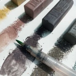 Derwent Tinted Charcoal XL Blocks Tin Of 6 -Painting Supplies Tinted charcoal swatches