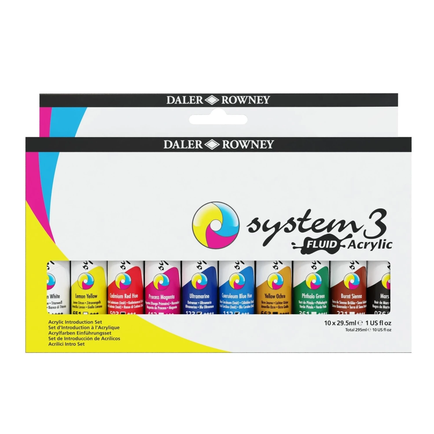 Daler-Rowney System3 Fluid Acrylic Introduction Set Of 10 X 29.5ml 3 Daler-Rowney System3 Fluid Acrylic Introduction Set Of 10 X 29.5ml