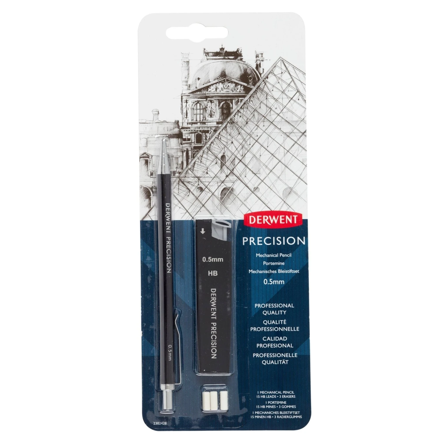 Derwent Precision Mechanical Pencil Set - HB 0.5 3 Derwent Precision Mechanical Pencil Set - HB 0.5