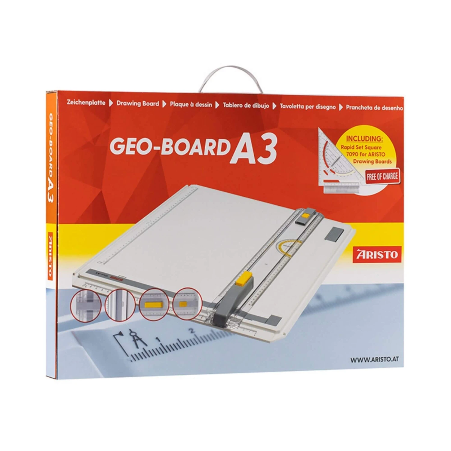 Global Aristo Geo Board A3 Drawing Board + Free Set Square 4 Global Aristo Geo Board A3 Drawing Board + Free Set Square - Image 2