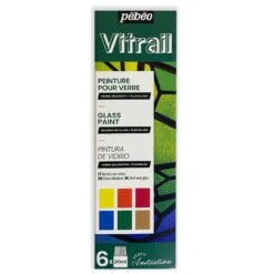 Pebeo Vitrail Initiation Glass Paint Set 6 X 20ml