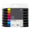 Winsor & Newton Promarker BRUSH - Set Of 12 +1 Blender - Vibrant Colours