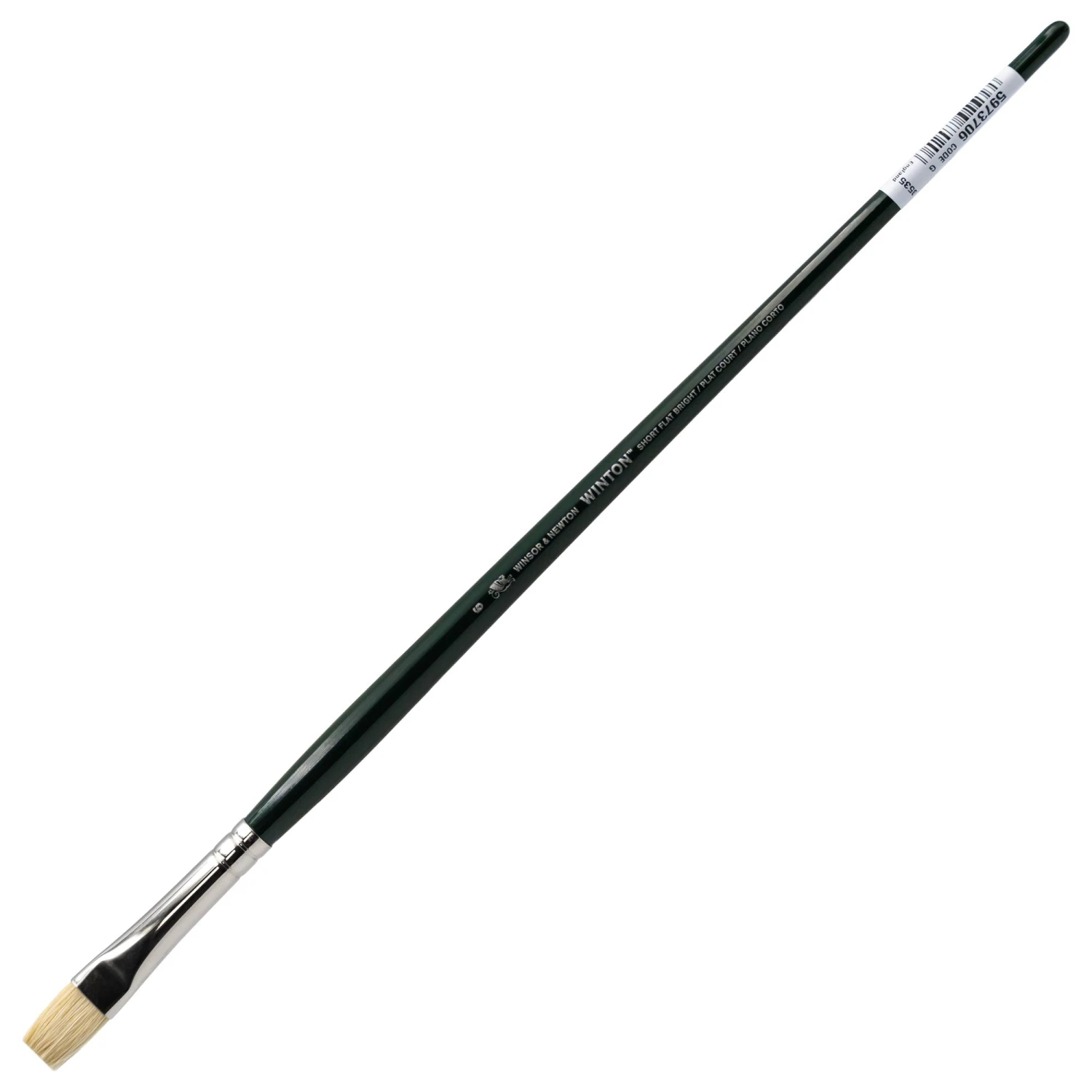Winsor & Newton Winton Long Handled Hog Brush - Short Flat 3 Winsor & Newton Winton Long Handled Hog Brush - Short Flat