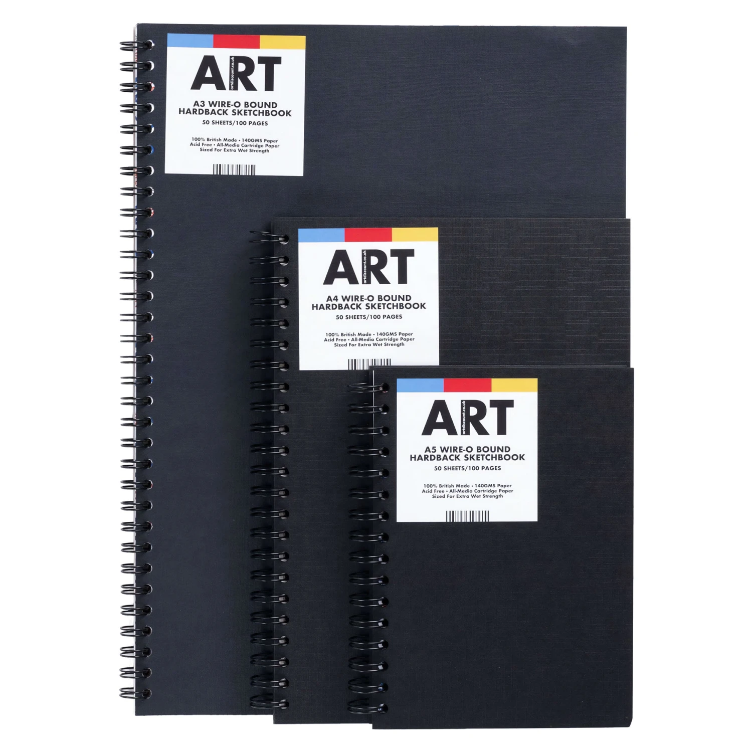 ARTdiscount Wire-o Bound Hardback Sketchbook 160gsm - 50 Sheets 3 ARTdiscount Wire-o Bound Hardback Sketchbook 160gsm - 50 Sheets