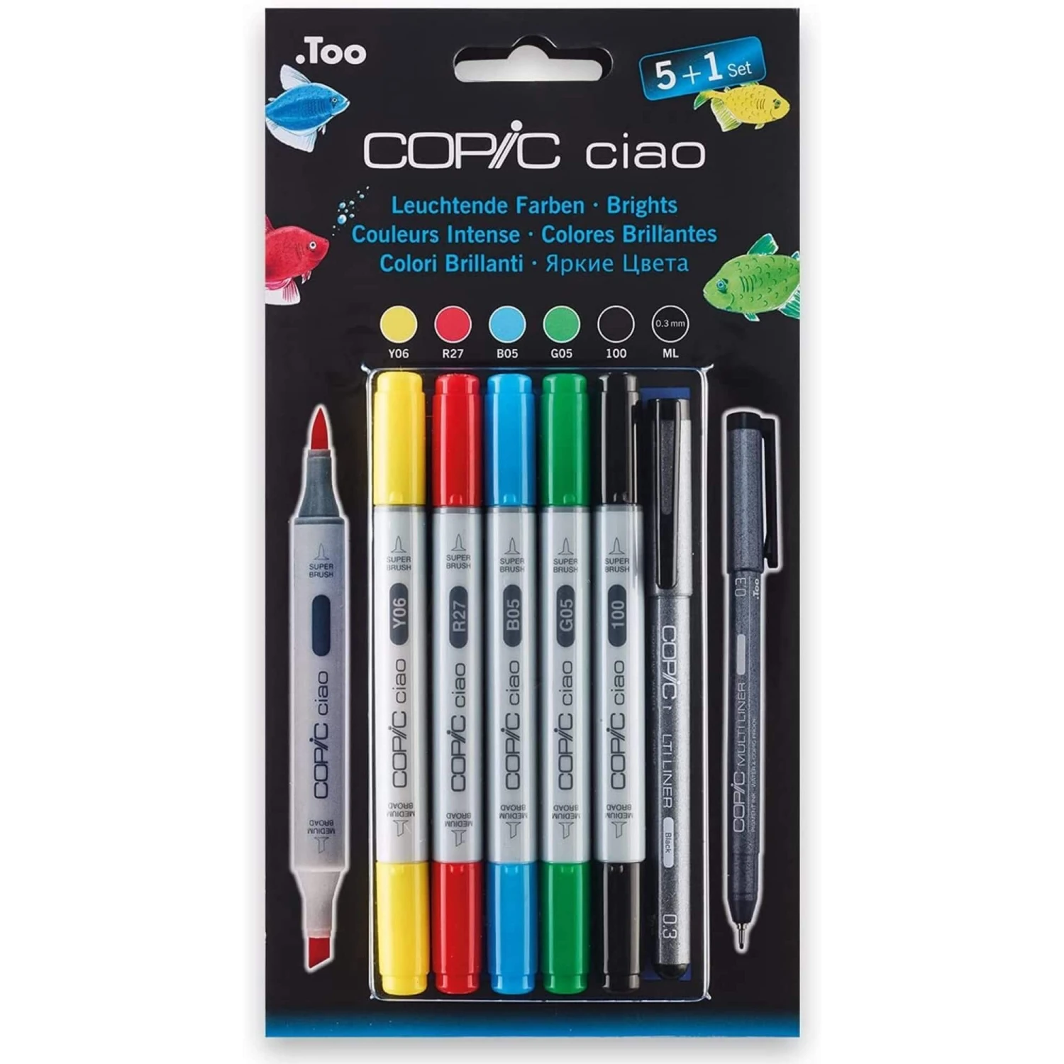 COPIC Ciao Marker 5+1 Brights Set 3 COPIC Ciao Marker 5+1 Brights Set