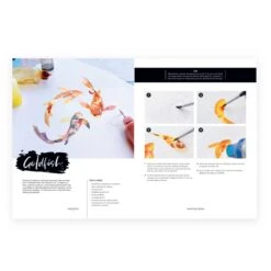 Alcohol Ink: Step-By-Step Techniques For Ink-Based Fluid Art By D. Delâge -Painting Supplies goldfish ink painting