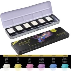 FINETEC Premium Metallic-Pearlescent-Iridescent Watercolour Set -Painting Supplies high Sparkle watercolour set