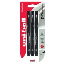 Uni-ball Fine Liner Drawing Pens Set Of 3 Black