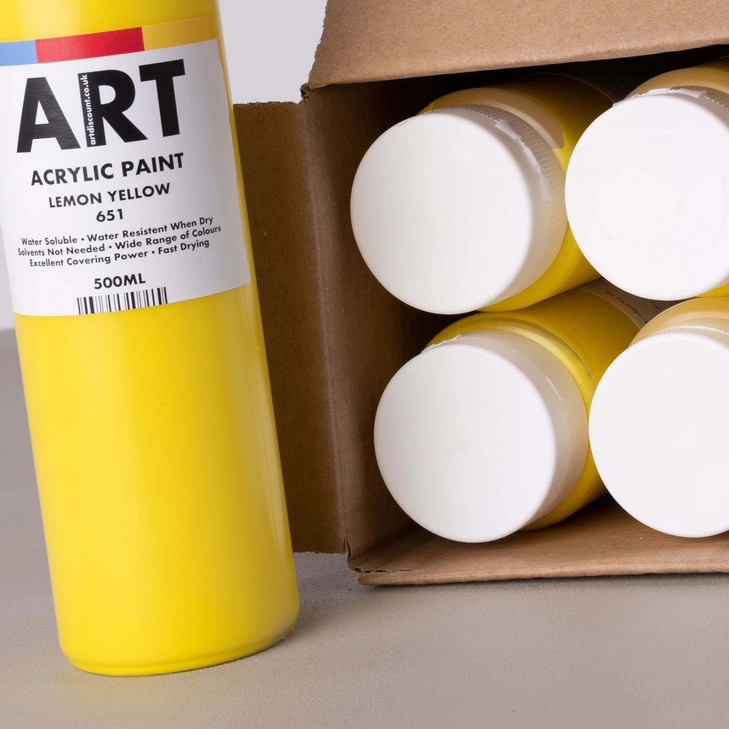 ARTdiscount Acrylic Paint 500ml - Single Colour - Pack Of 6 5 ARTdiscount Acrylic Paint 500ml - Single Colour - Pack Of 6 - Image 3