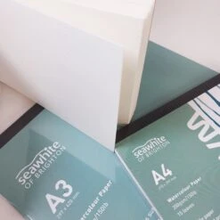 Seawhite Watercolour Glued Pad - 350gsm - 15 Sheets -Painting Supplies seawhite watercolour pad close up 2