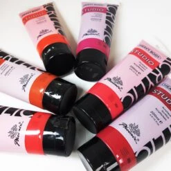 STUDIO Heavy Body Acrylic Paints - 200ml Tubes -Painting Supplies studio heavy body reds
