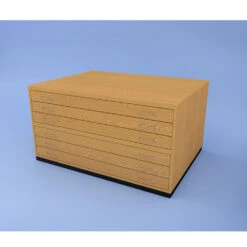 Wooden Plan Chest Traditional -Painting Supplies trad4