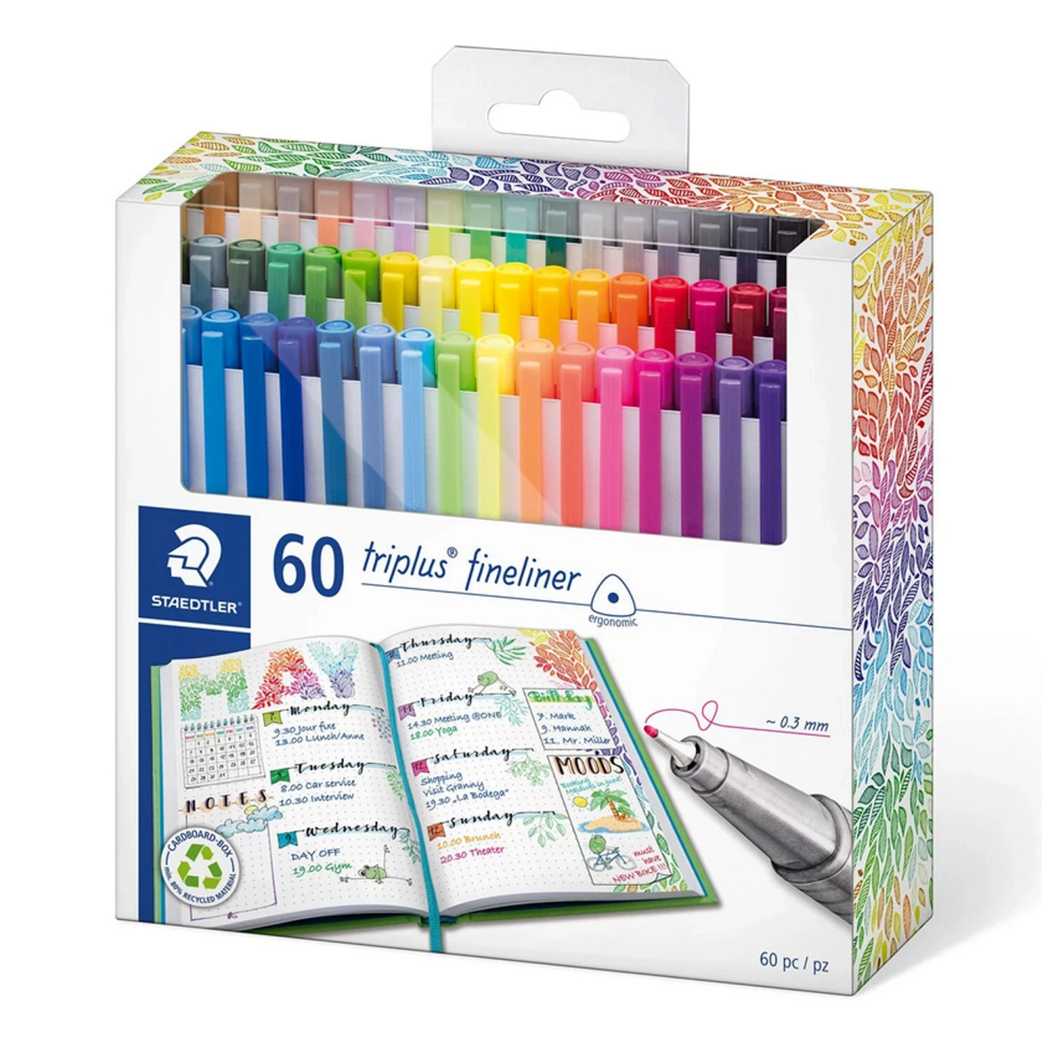 Staedtler Triplus Fineliner Pack Of 60 Assorted Colours 3 Staedtler Triplus Fineliner Pack Of 60 Assorted Colours
